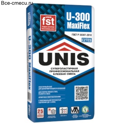 Плиточный клей UNIS U-300 MaxiFlex 25 кг